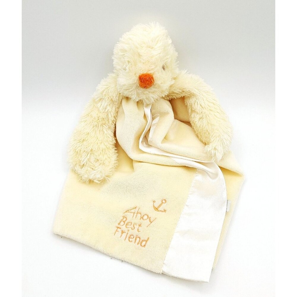 Bunnies By The Bay Yellow Chick Lovey Security Blanket Lovey 15" Embroidered